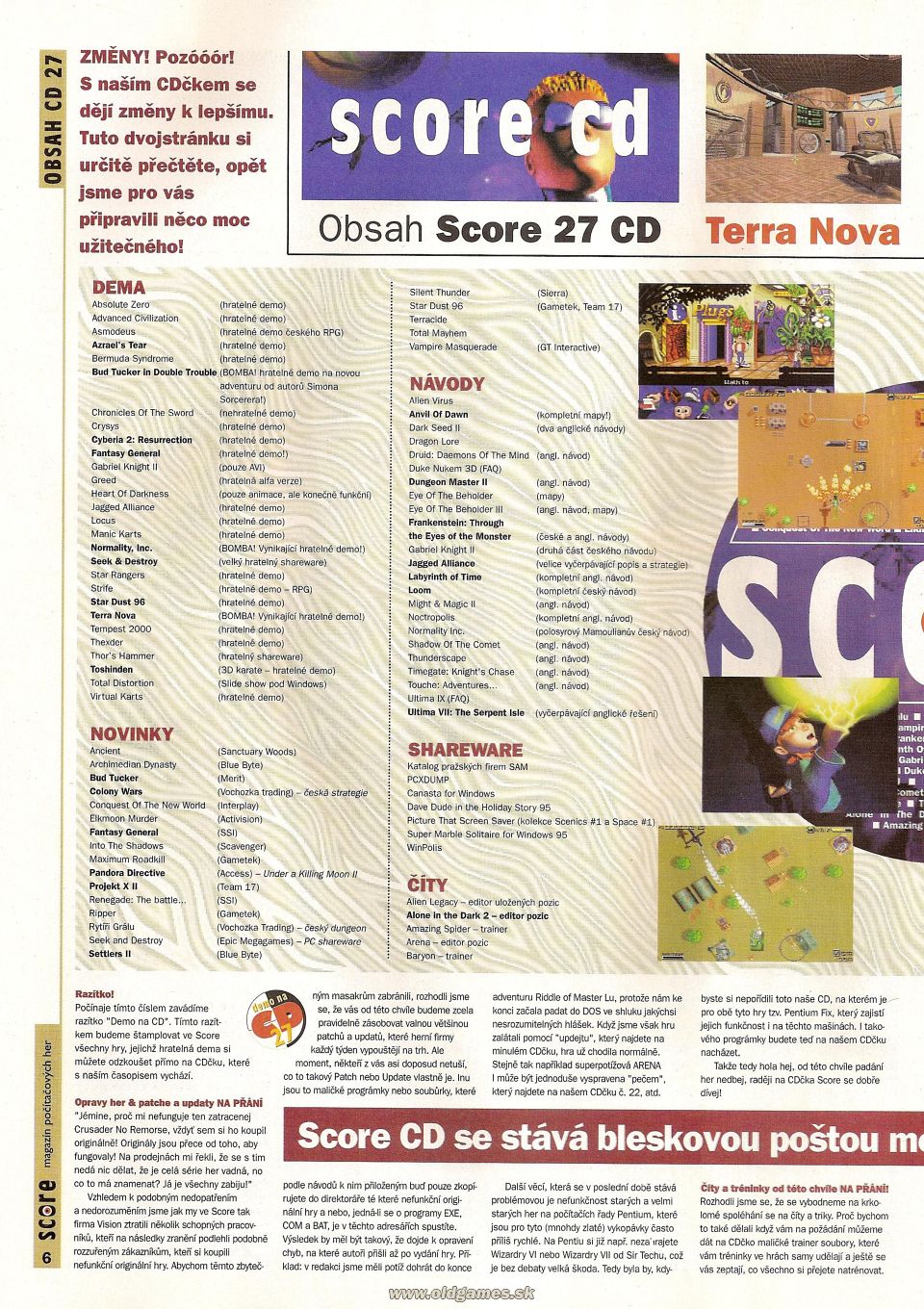 Obsah Score CD 27