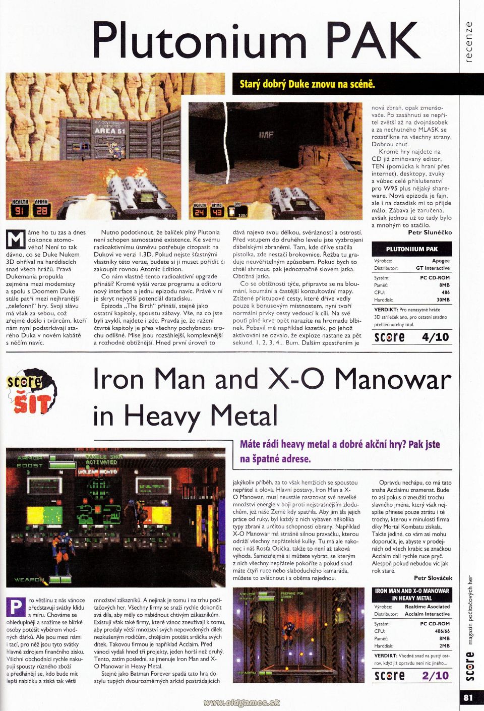 Duke Nukem 3D - Plutonium PAK, Iron Man and X-O Manowar in Heavy Metal