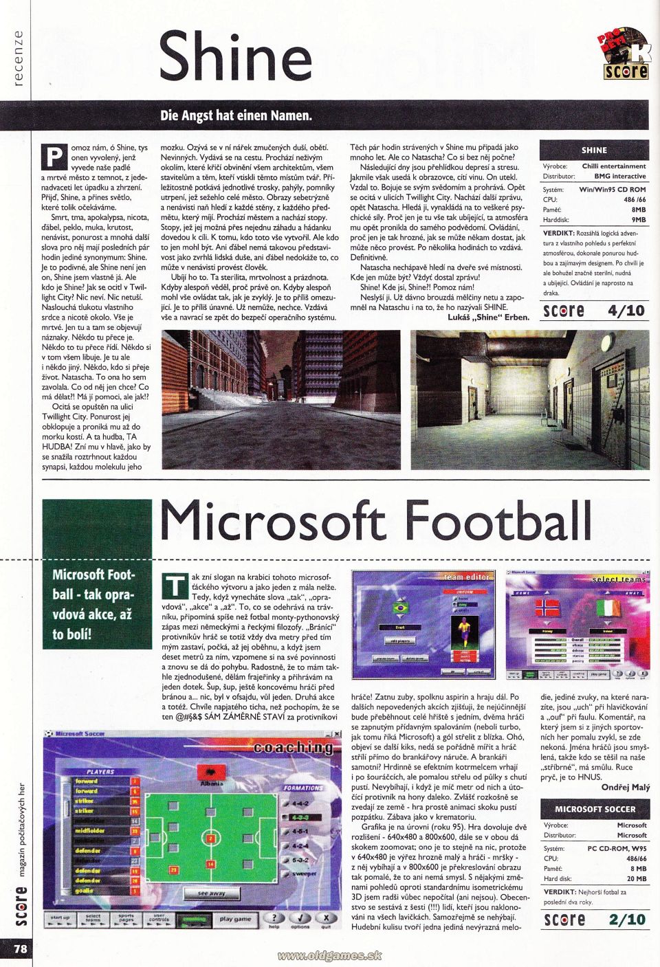 Shine, Microsoft Football
