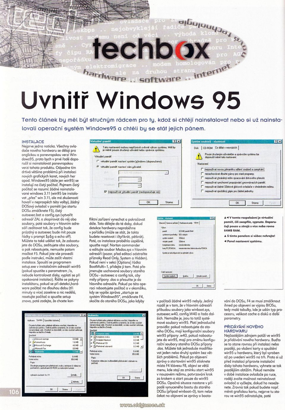 Uvnitř Windows 95