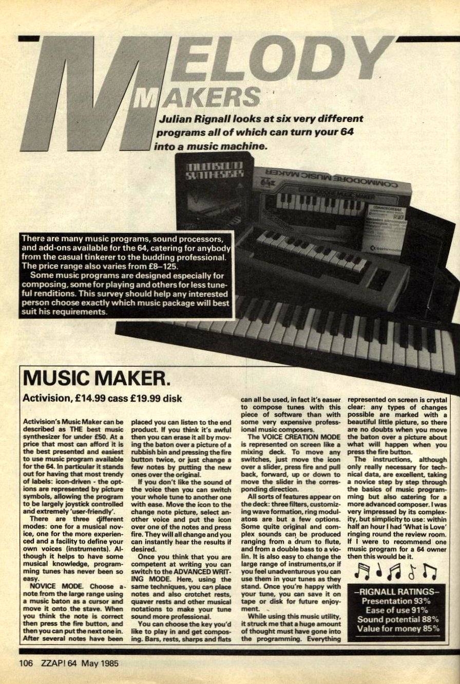 Melody Makers, Music Maker