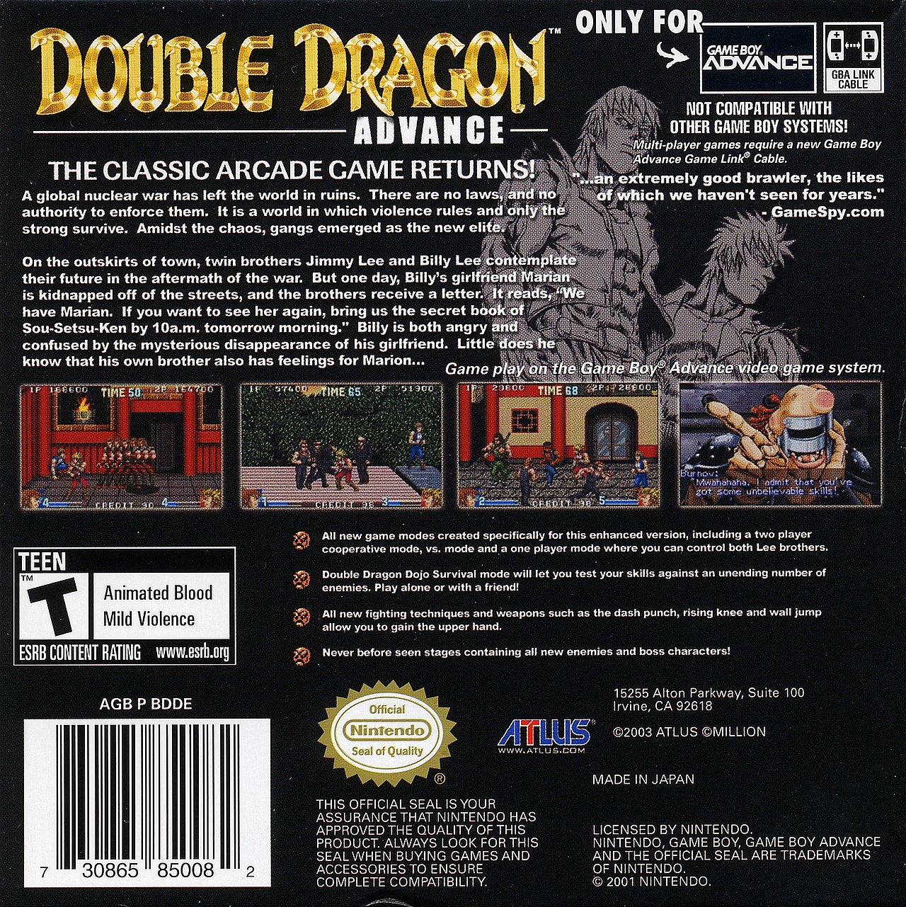 Play Game Boy Advance Double Dragon Advance (U)(Mode7) Online in