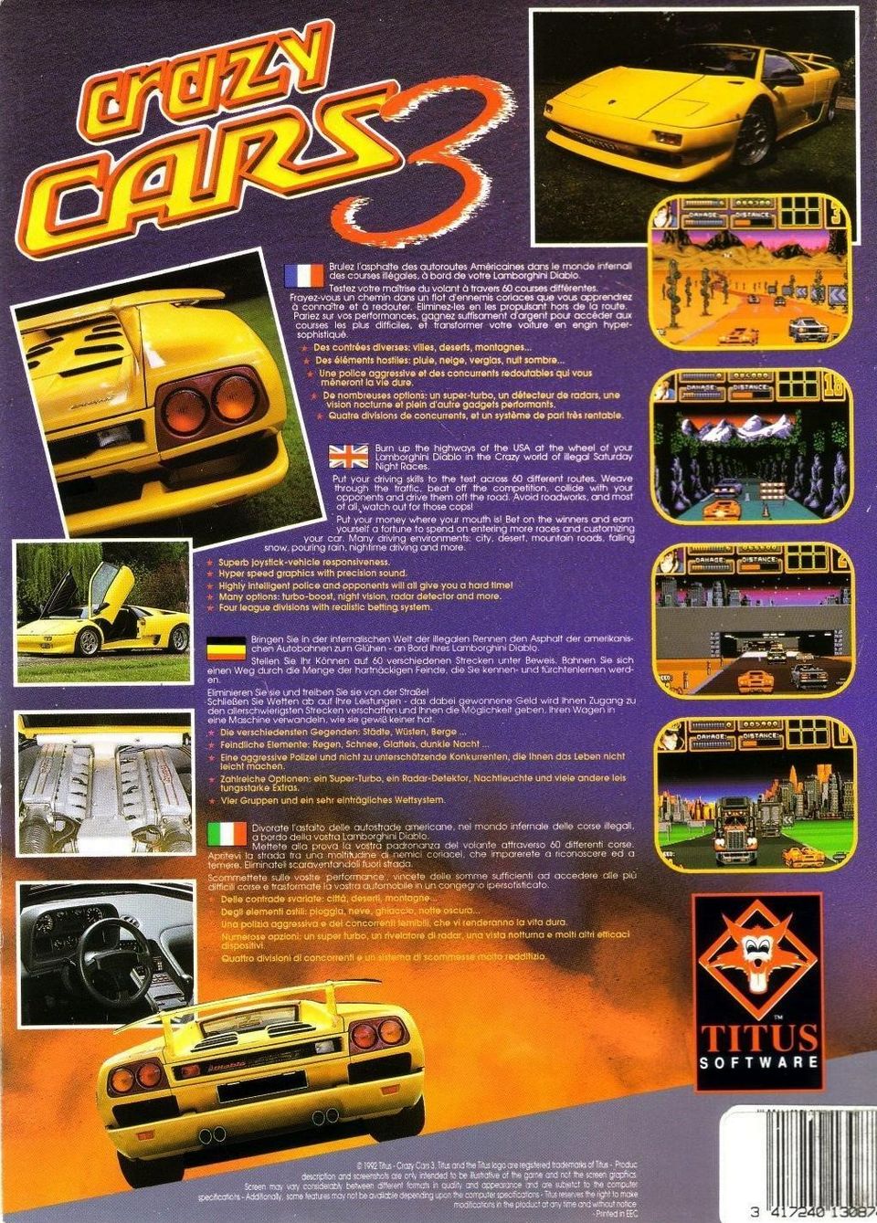 Download Crazy Cars 3 (DOS) game - Abandonware DOS