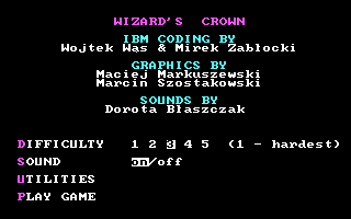 Wizard's Crown - PC DOS - Title