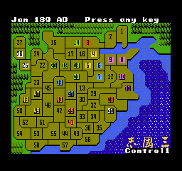NES, Mapa Číny (1. scenario)